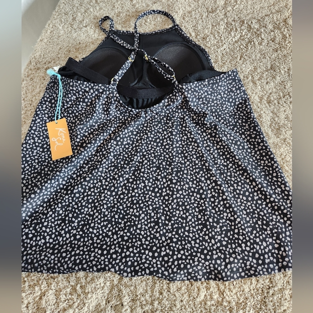 Women's High Neck Tankini Top - Kona Sol Black L - Picture 3 of 13